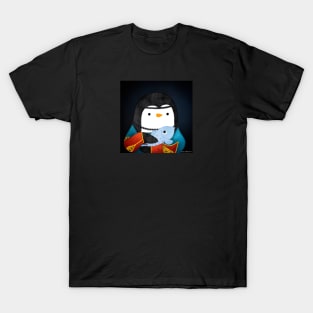 Penguin Lady with a Fish Art Series T-Shirt